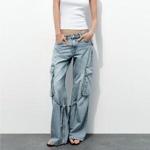 NWT Zara Denim Cargo Pants